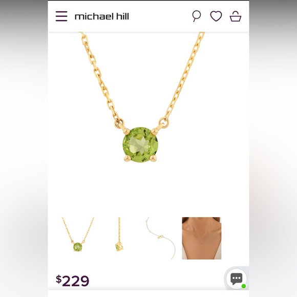 Brand New 4mm Peridot 14K Gold Necklace by Michael Hill - Picture 9 of 10